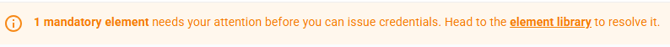 notififcation to remind authorised issuers to upload an image in the element library
