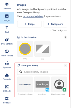 image element in the designer